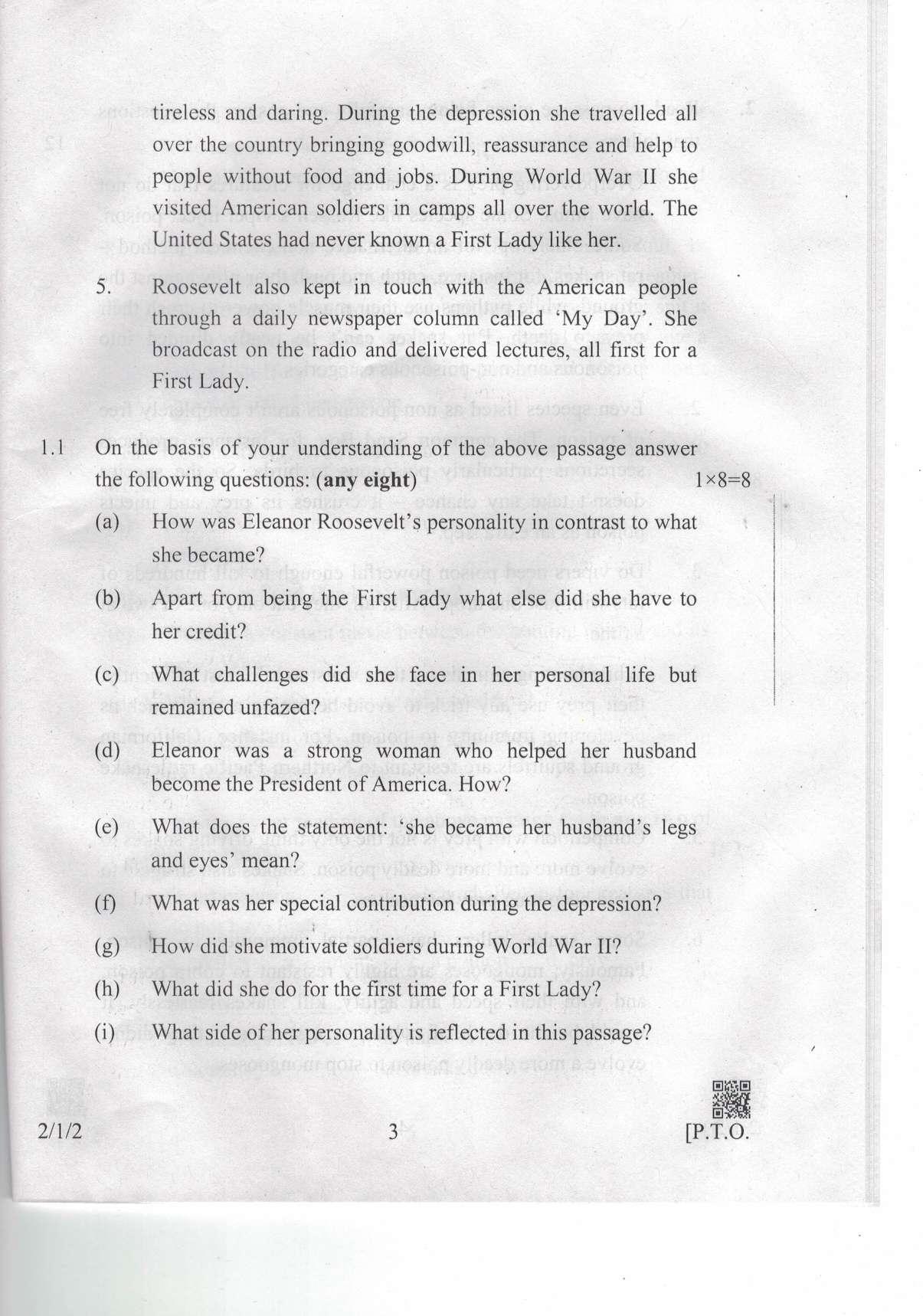 CBSE Class 10 2-1-2 Eng.L.L. 2019 Question Paper - Page 3