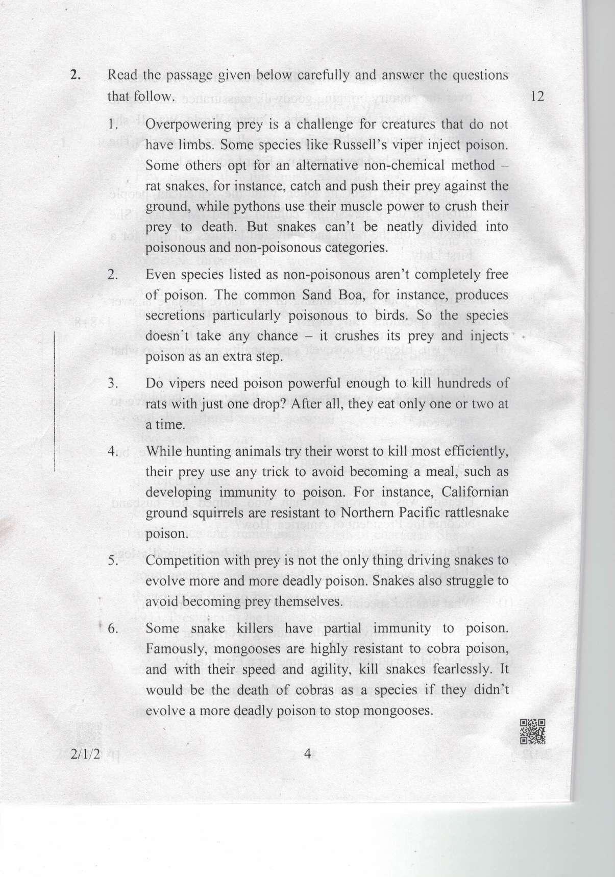 CBSE Class 10 2-1-2 Eng.L.L. 2019 Question Paper - Page 4
