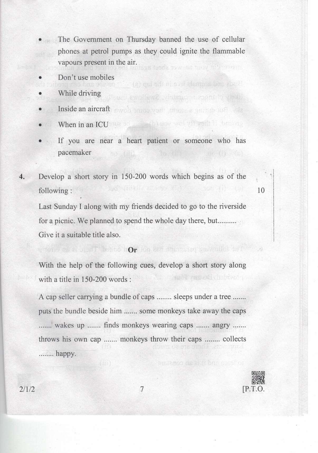 CBSE Class 10 2-1-2 Eng.L.L. 2019 Question Paper - Page 7
