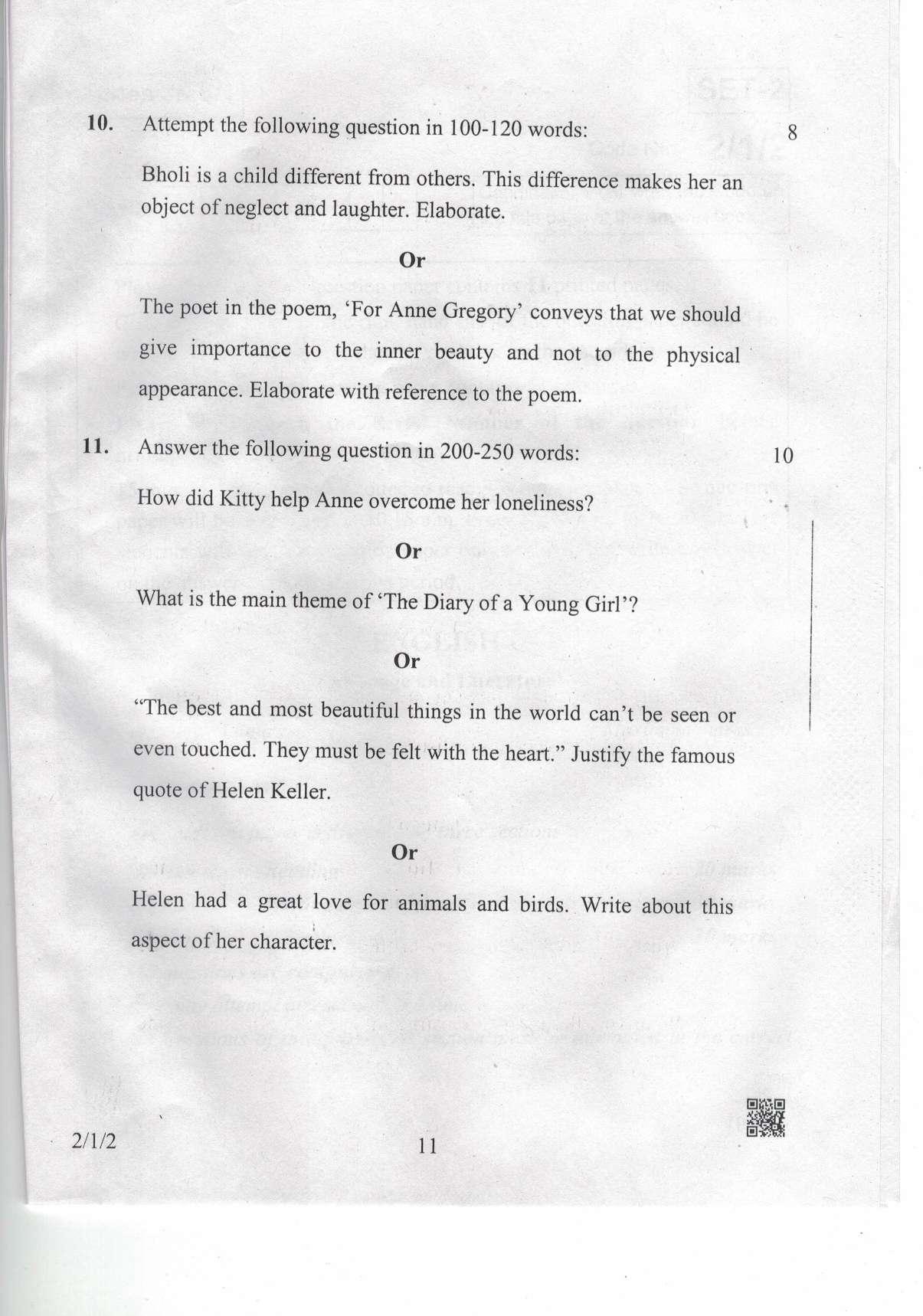 CBSE Class 10 2-1-2 Eng.L.L. 2019 Question Paper - Page 11