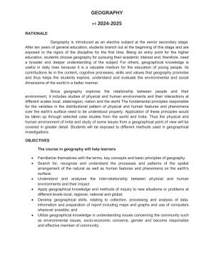 HP Board Class 11th Syllabus for Geography