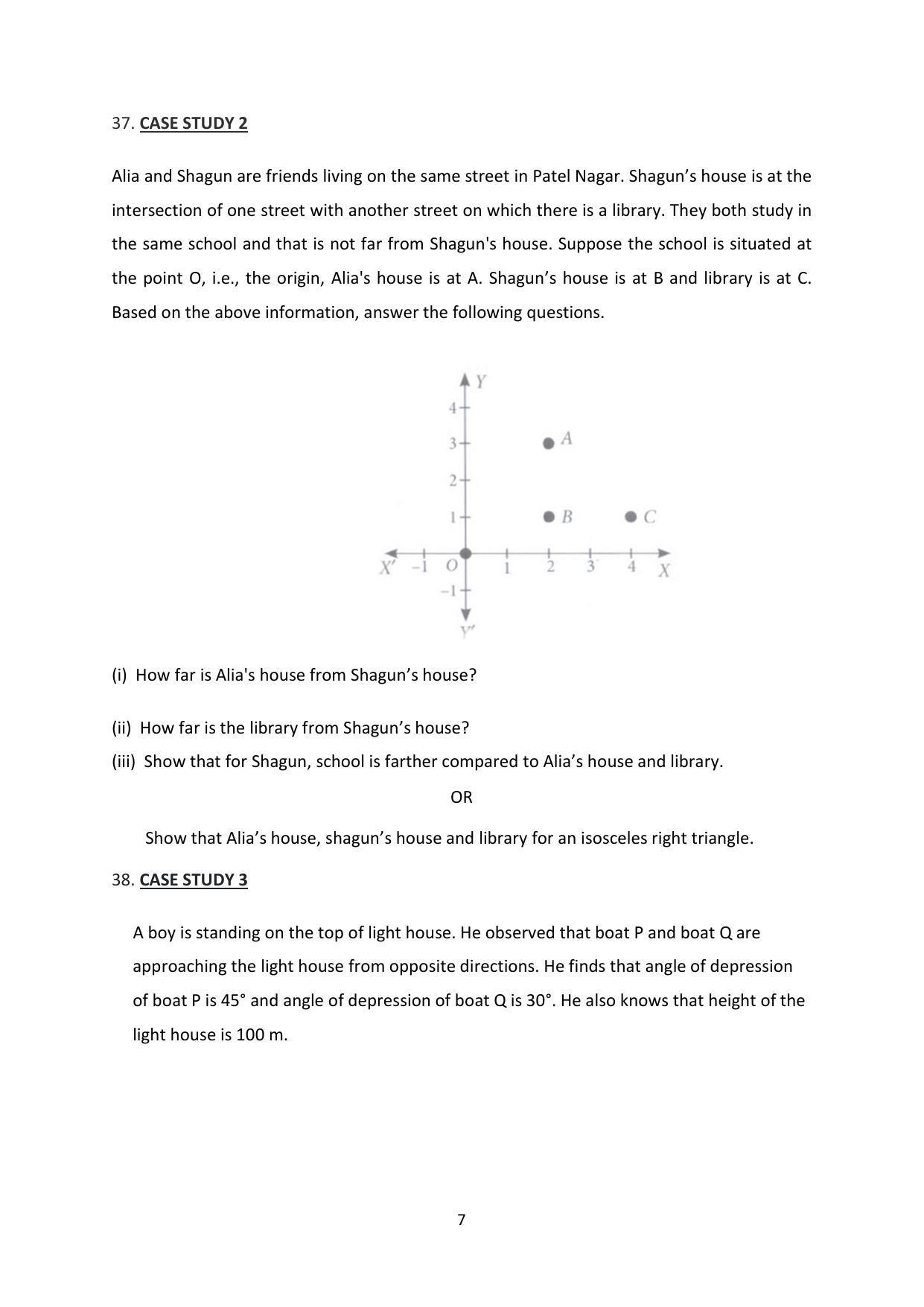 CBSE Class 10 Mathematics (Basic) Sample Paper 2024 - Page 7