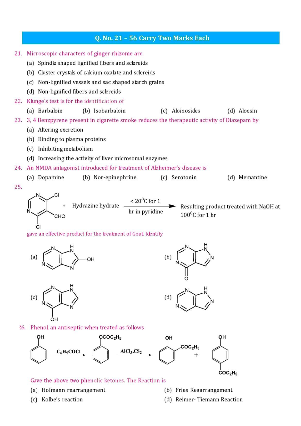 GPAT 2009 Question Paper with Answer Key - Page 3
