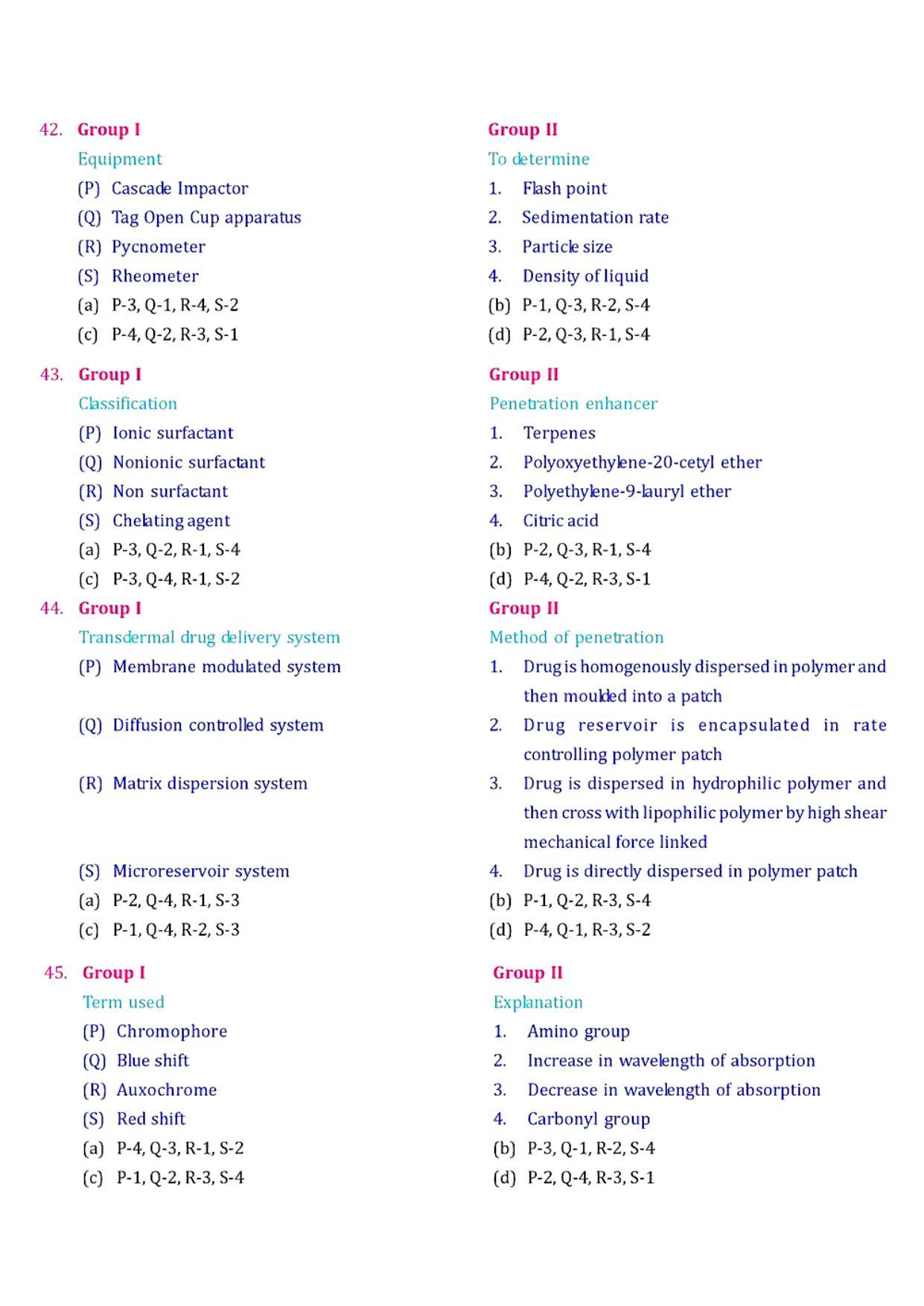 GPAT 2009 Question Paper with Answer Key - Page 7
