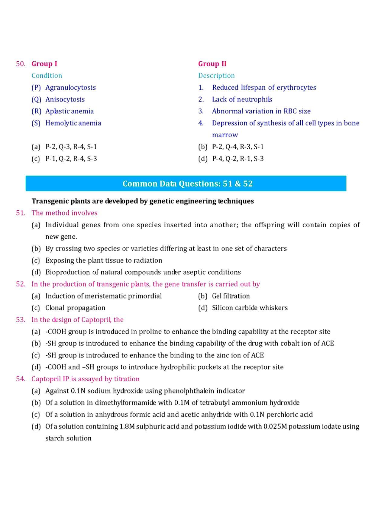 GPAT 2009 Question Paper with Answer Key - Page 9