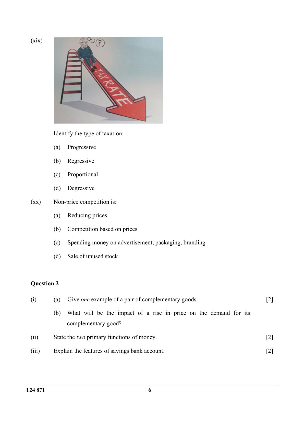 ICSE Class 10 Economic Applications 2024 Question Paper - Page 6