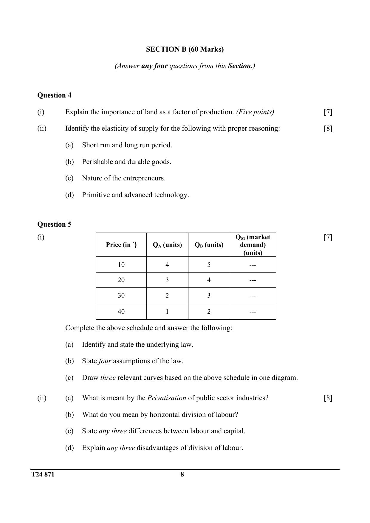 ICSE Class 10 Economic Applications 2024 Question Paper - Page 8