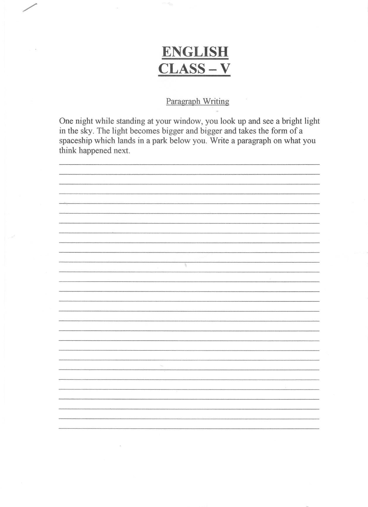Worksheet for Class 5 English Assignment 8 - Page 1