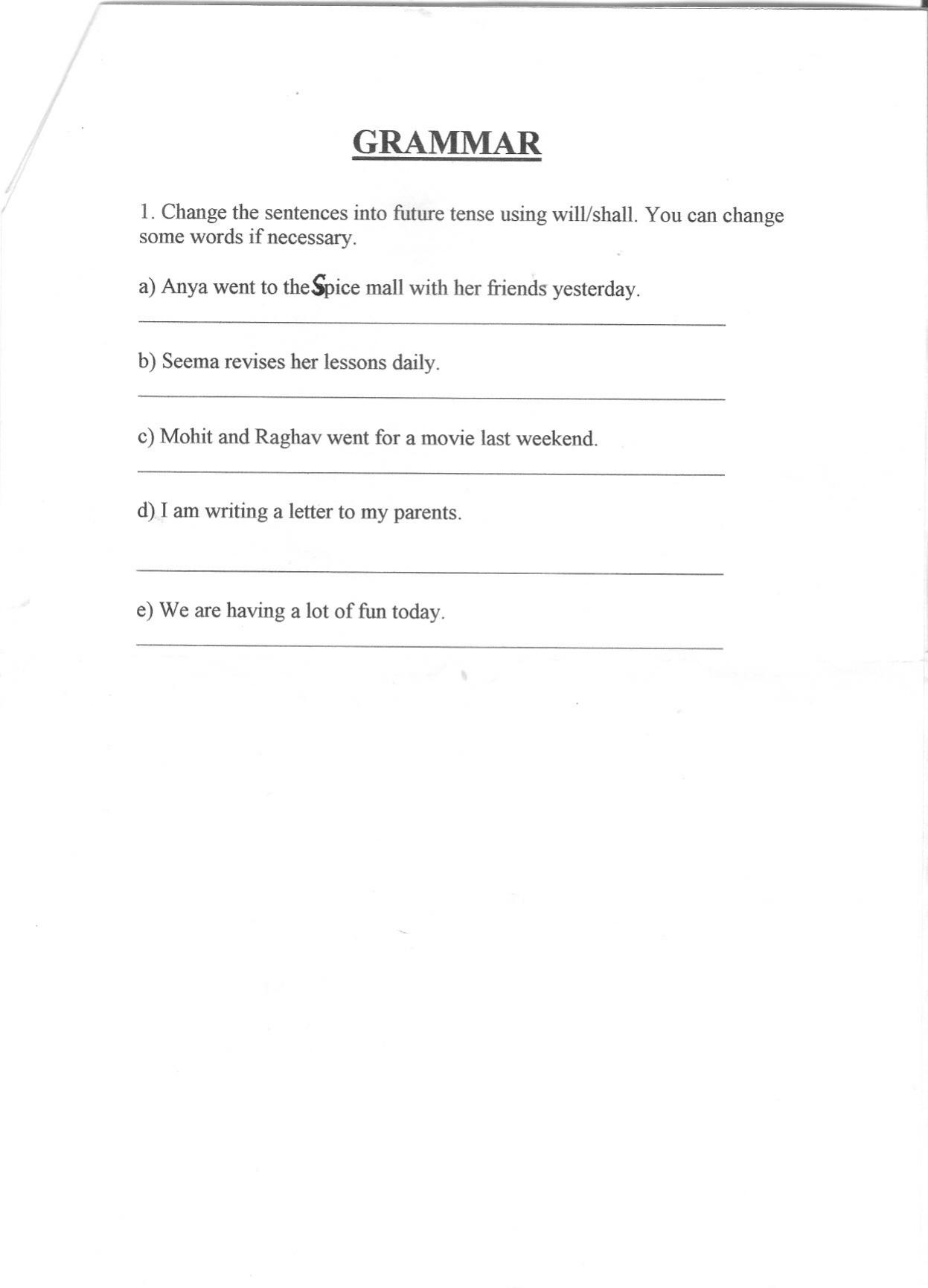 Worksheet for Class 5 English Assignment 8 - Page 2