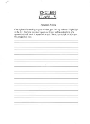 Worksheet for Class 5 English Assignment 8