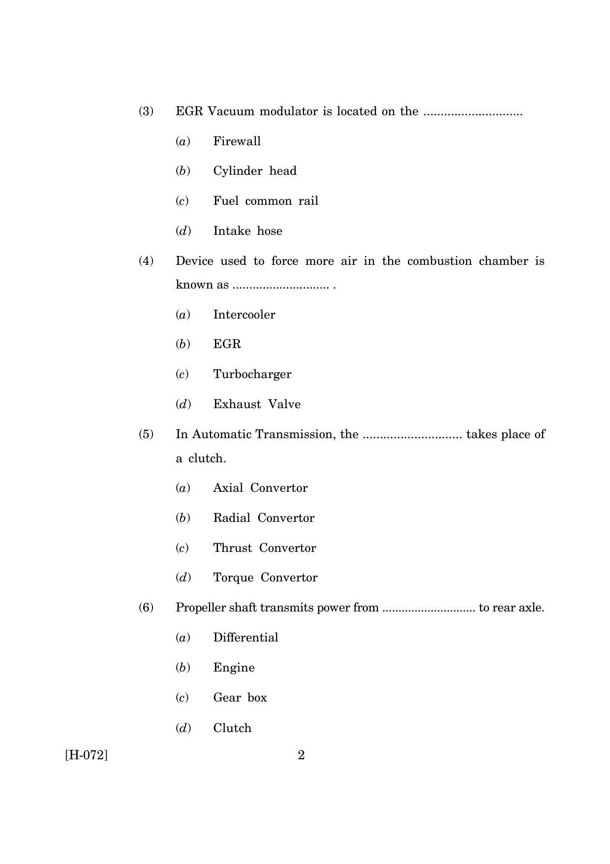 Goa Board Class 12 Automobile (March 2019_0) Question Paper - Page 2
