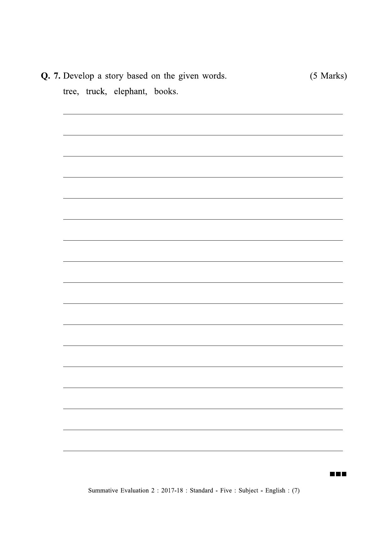 Maharashtra Board Class 5 English (First Language) Sample Question Paper - Page 7