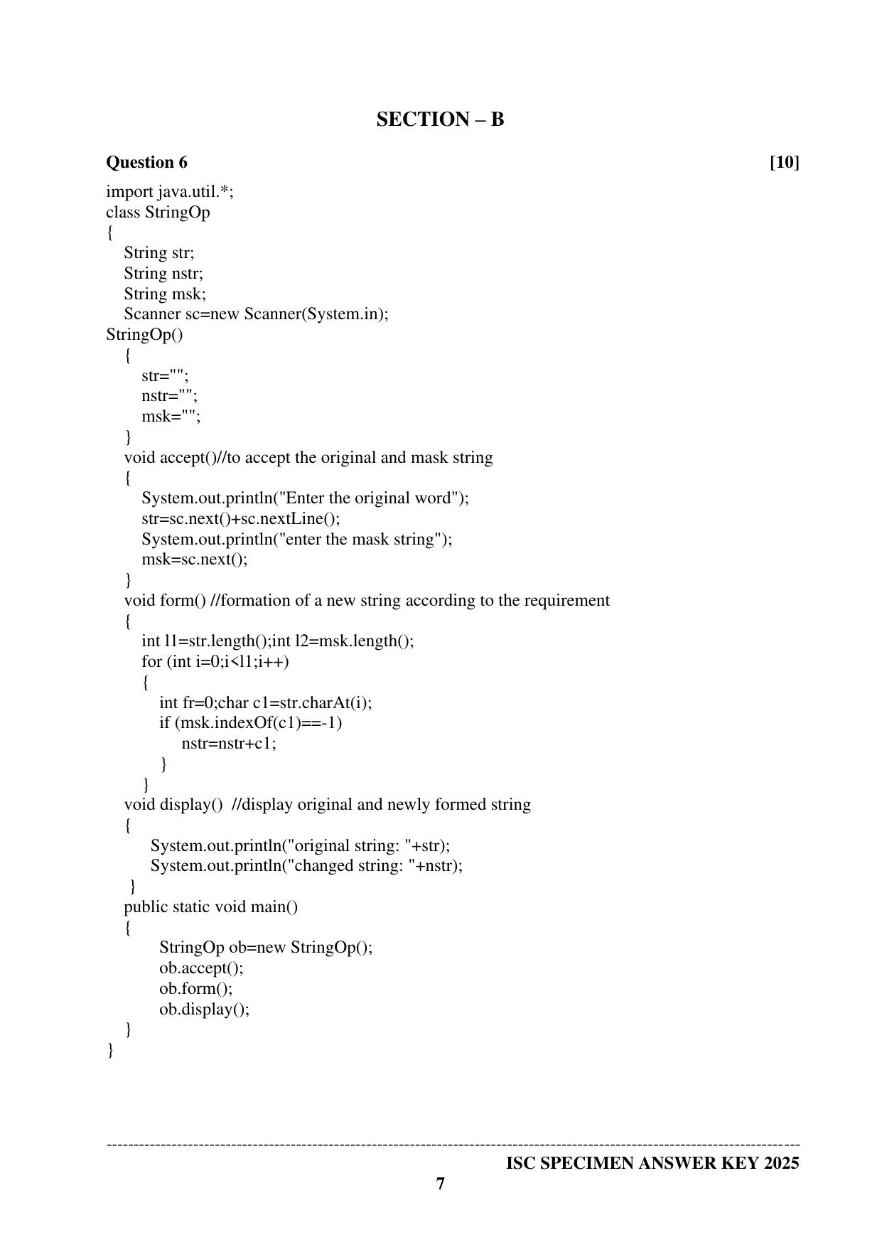 ISC Class 12 2025 COMPUTER SCIENCE PAPER 1 (SQP & AK) Specimen Paper - Page 19