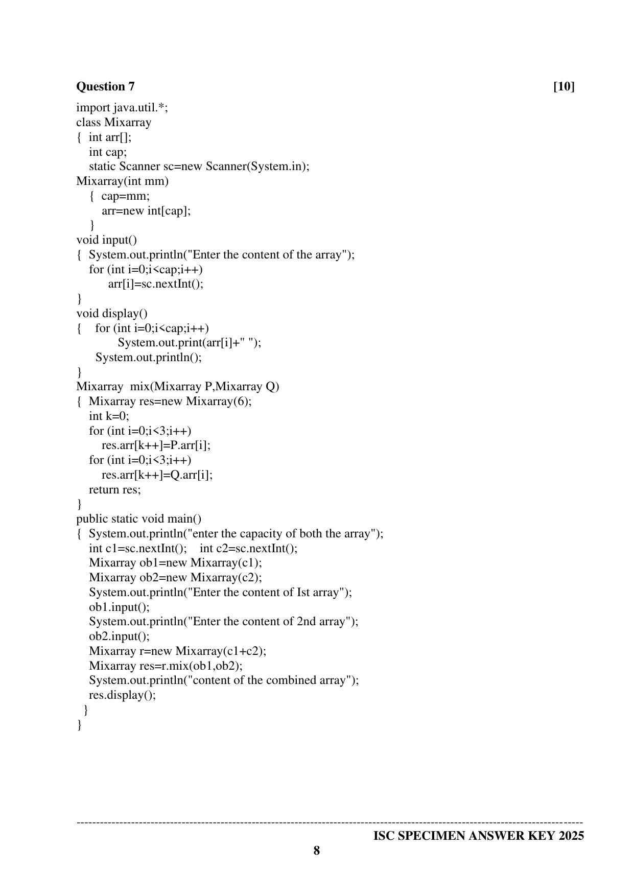 ISC Class 12 2025 COMPUTER SCIENCE PAPER 1 (SQP & AK) Specimen Paper - Page 20
