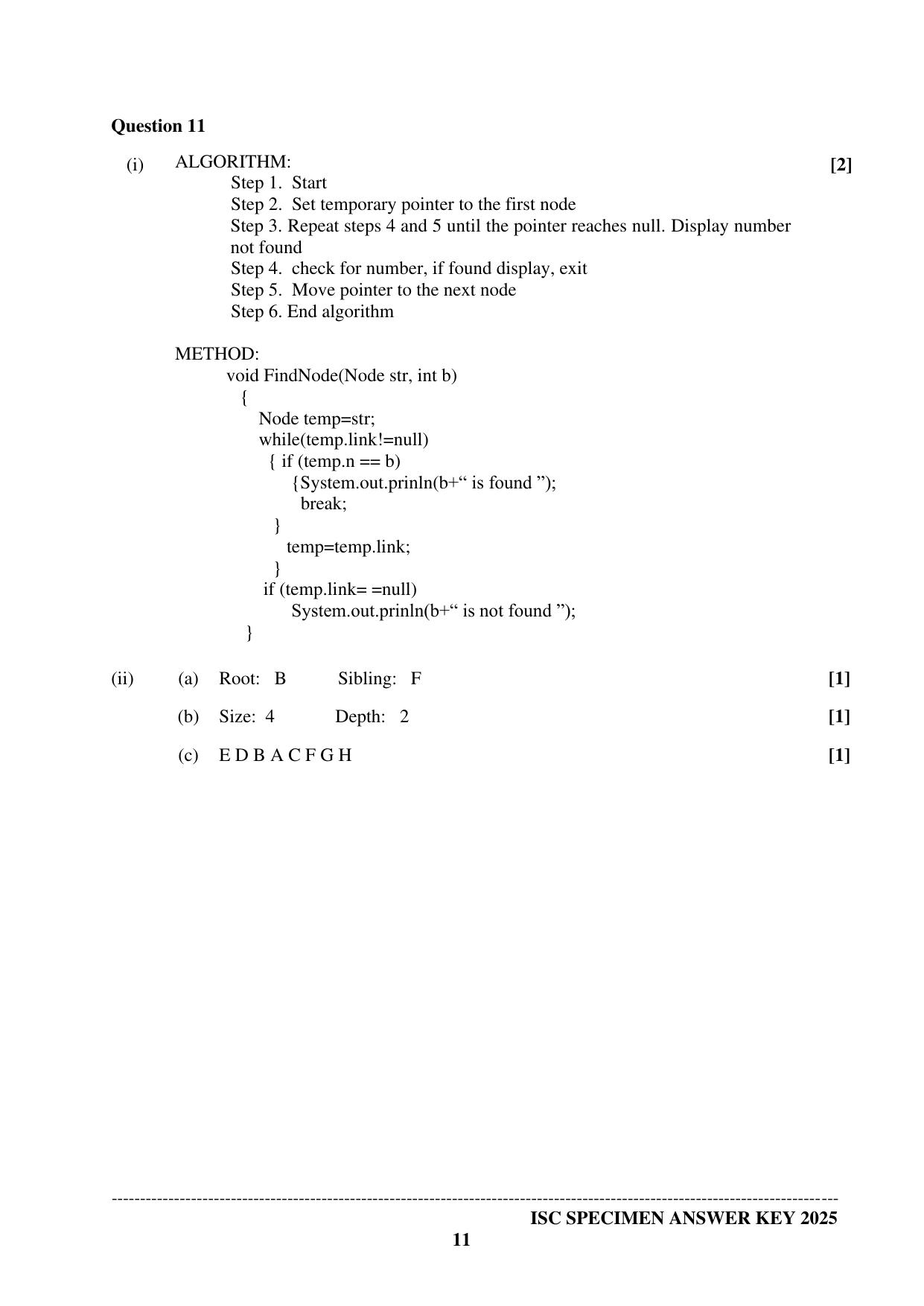 ISC Class 12 2025 COMPUTER SCIENCE PAPER 1 (SQP & AK) Specimen Paper - Page 23