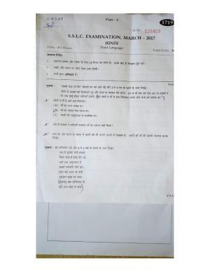 Kerala SSLC 2017 Hindi Question Paper