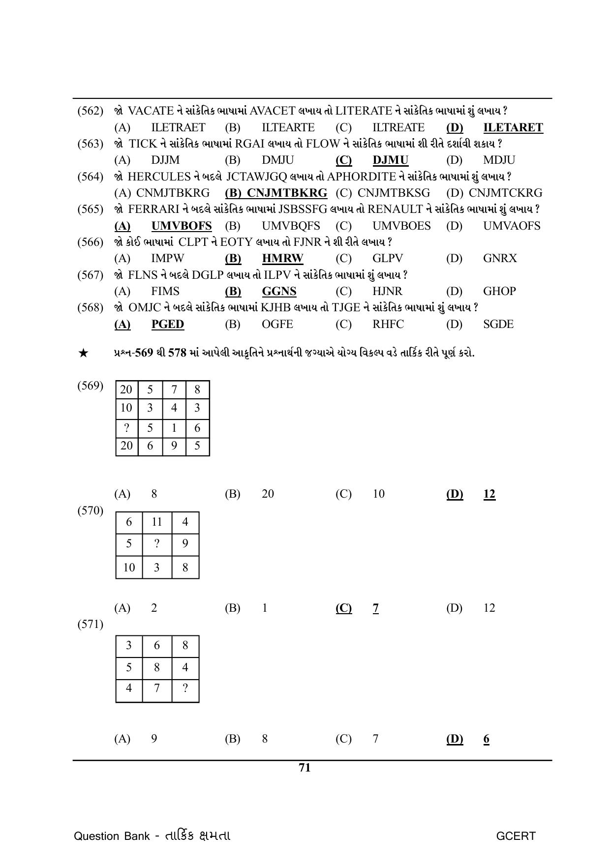 Gujarat Board Class Question Paper - Maths 1 - Page 71