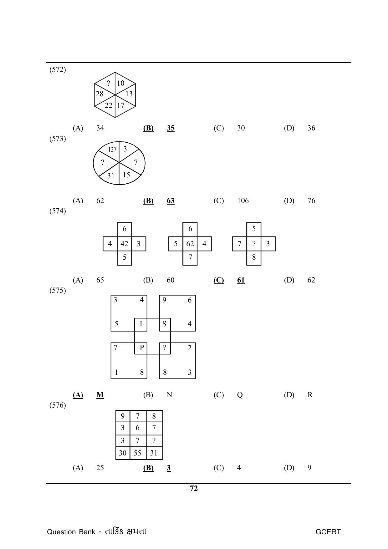 Gujarat Board Class Question Paper - Maths 1 - Page 72
