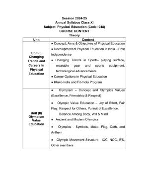 Edudel Class 11 Physical Education (English Medium) Syllabus 2025