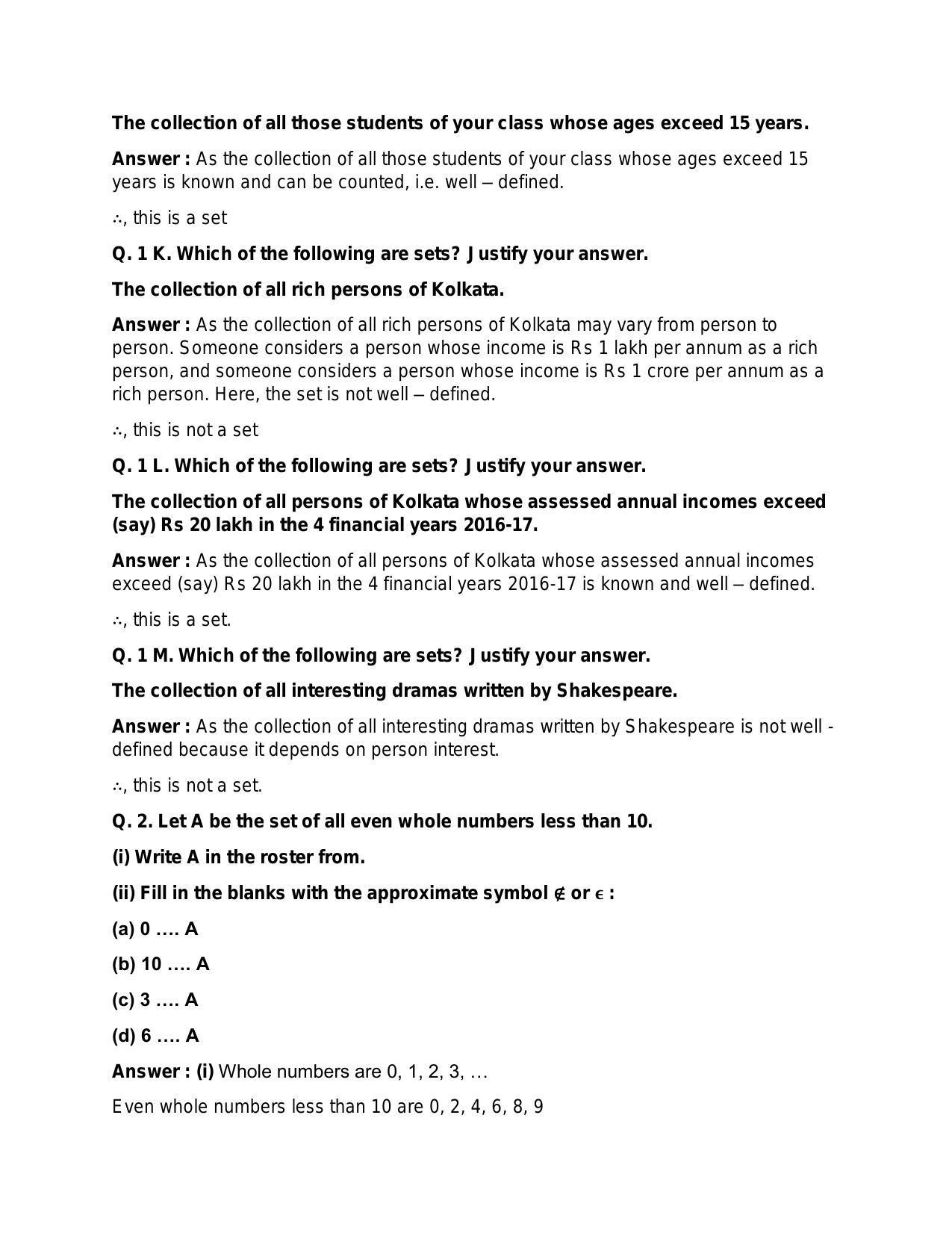 Chapter 1: Sets: RS Aggarwal Class 11 Solutions  - Page 3