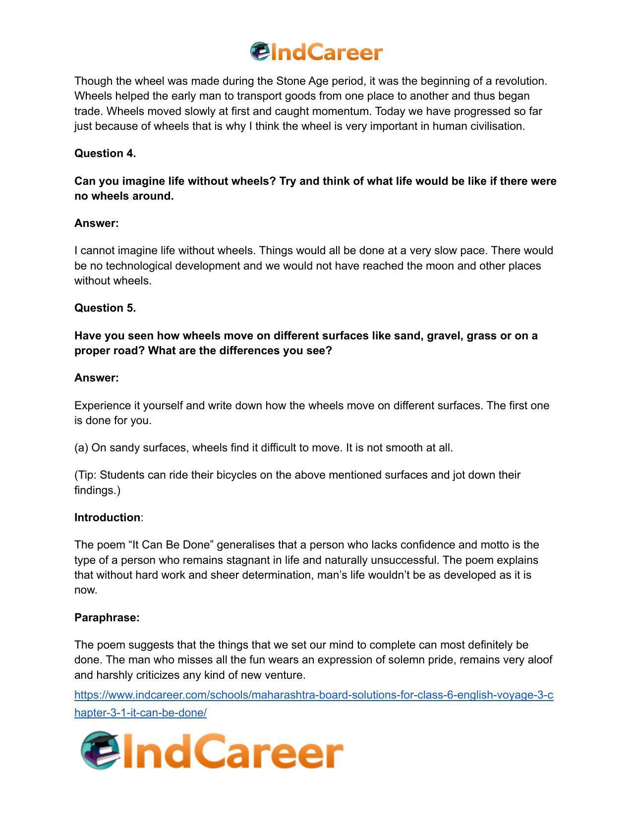 Maharashtra Board Solutions for Class 6- English (Voyage 3): Chapter 3.1- It Can Be Done - Page 8