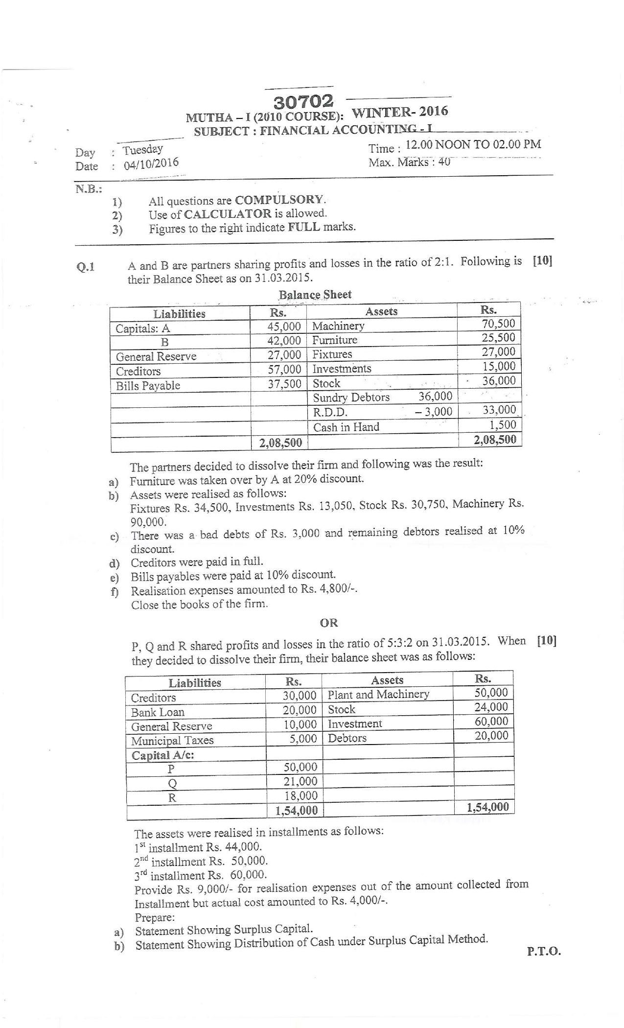 Bharati Vidyapeeth B.COM. 2010 COURSE (SEM – I TO VI) Question Paper - Page 3