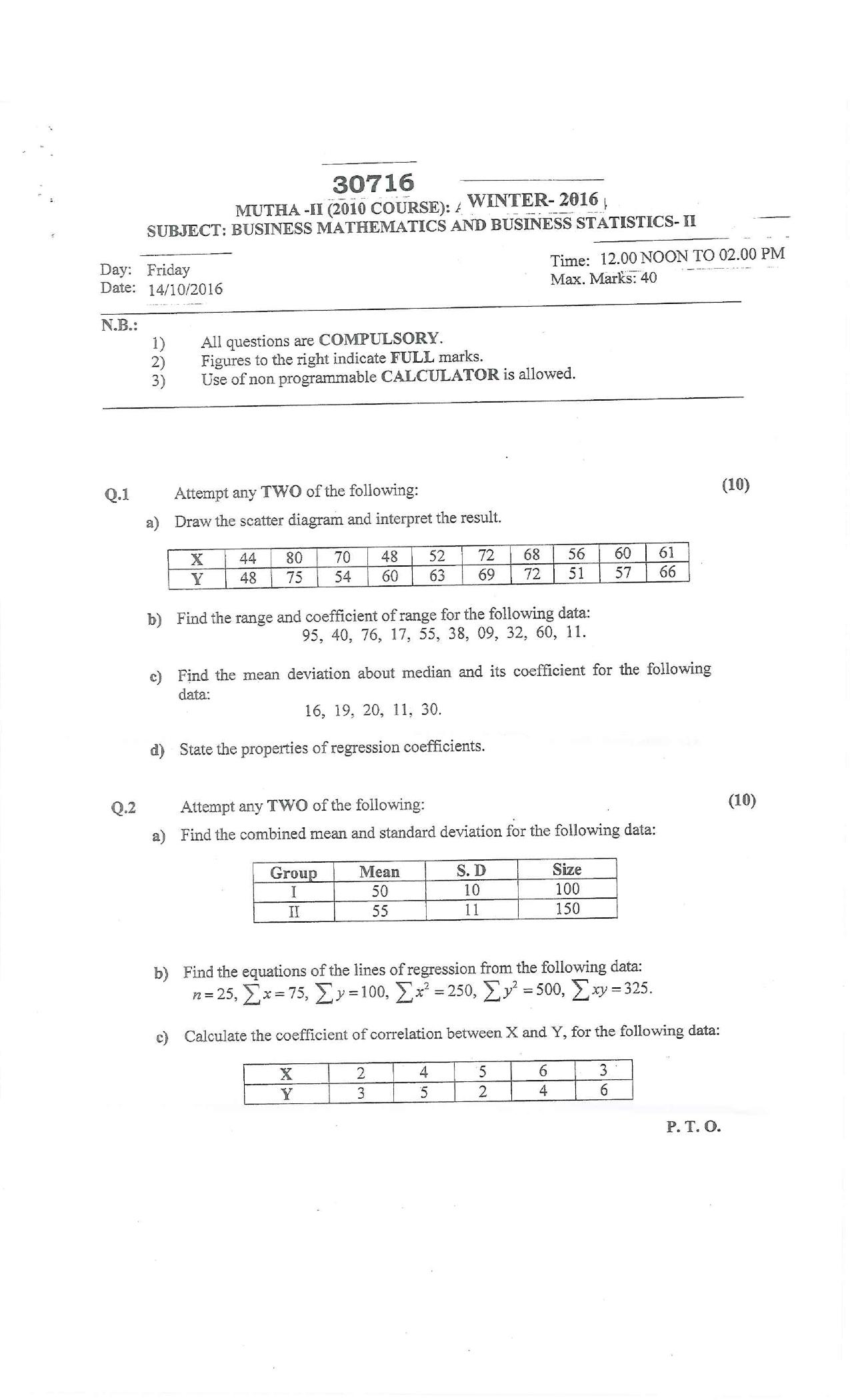Bharati Vidyapeeth B.COM. 2010 COURSE (SEM – I TO VI) Question Paper - Page 11