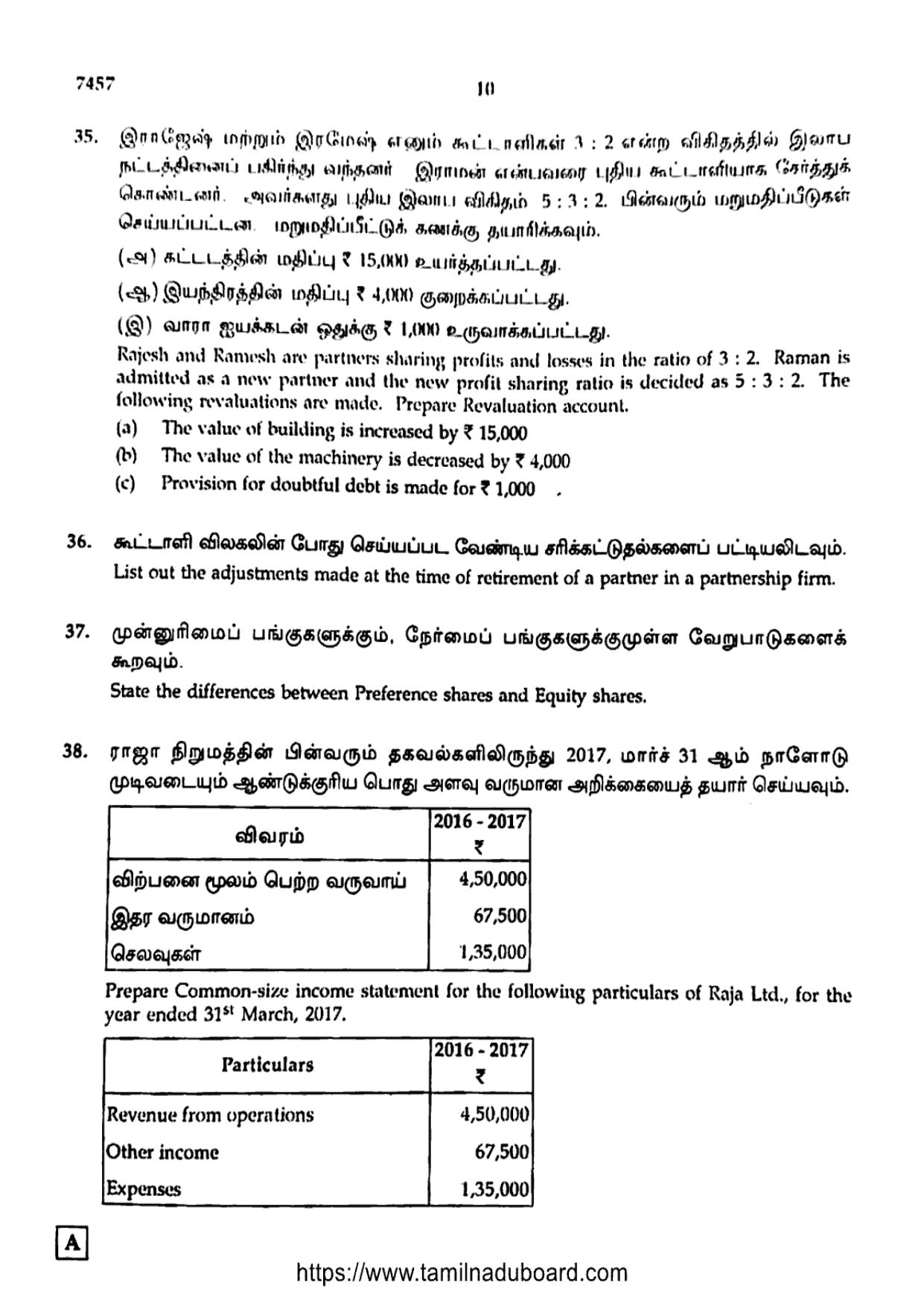 TN Class 12 2024 Accountancy Question Papers - Page 10