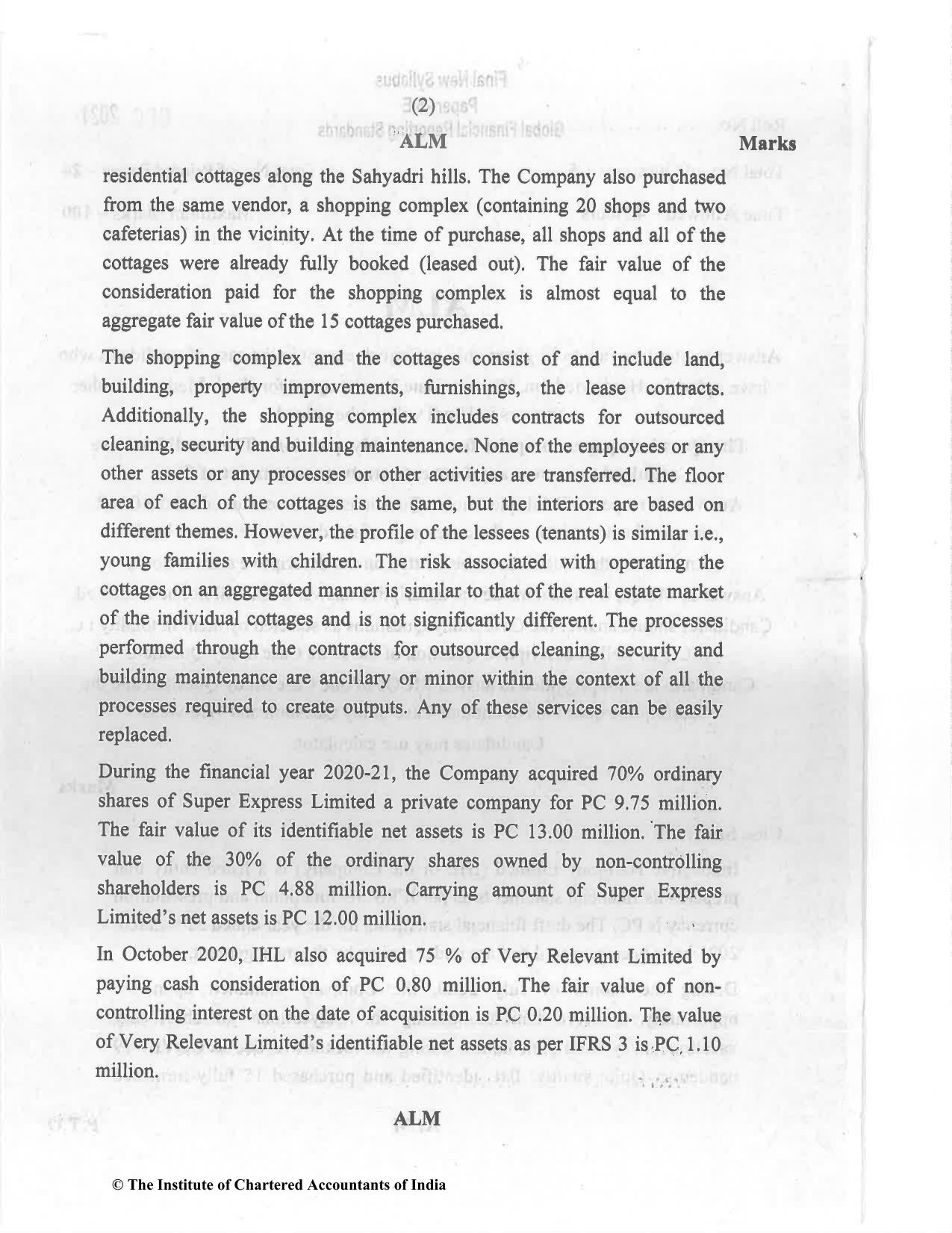 CA Final Dec 2021 Question Paper - Paper 6E – Global Financial Reporting Standards - Page 2