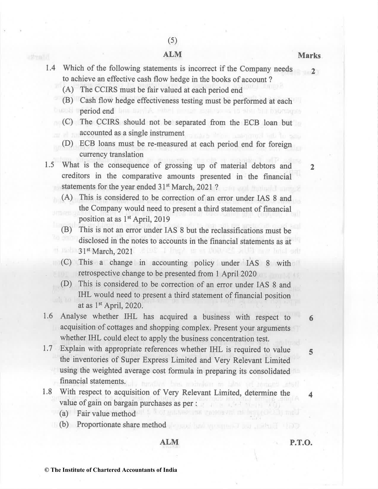 CA Final Dec 2021 Question Paper - Paper 6E – Global Financial Reporting Standards - Page 5