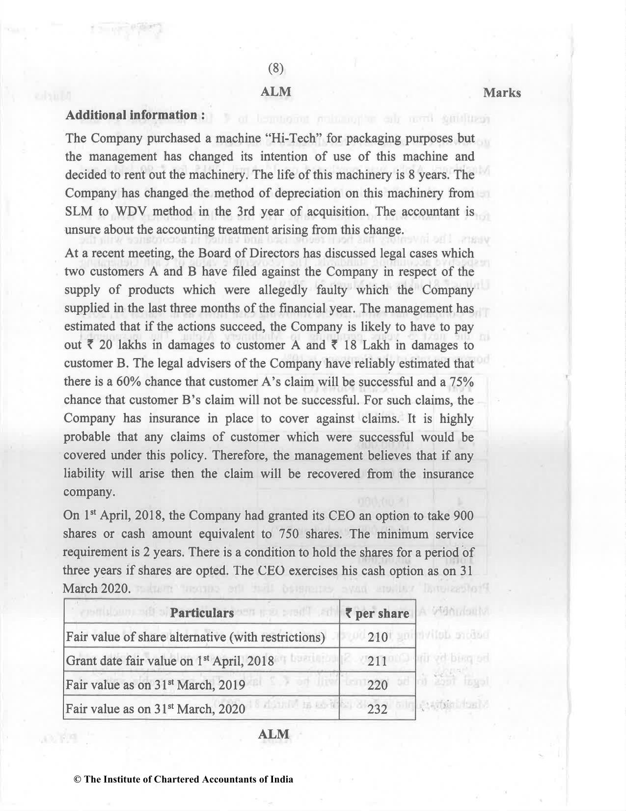 CA Final Dec 2021 Question Paper - Paper 6E – Global Financial Reporting Standards - Page 8