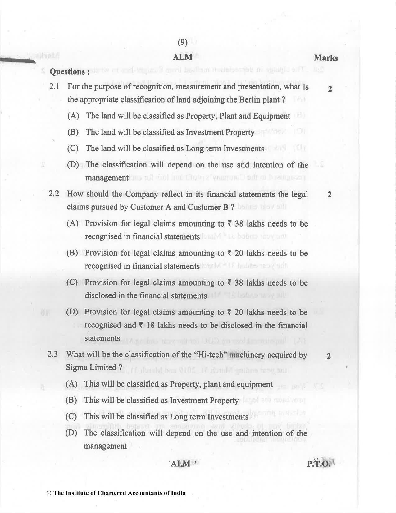 CA Final Dec 2021 Question Paper - Paper 6E – Global Financial Reporting Standards - Page 9