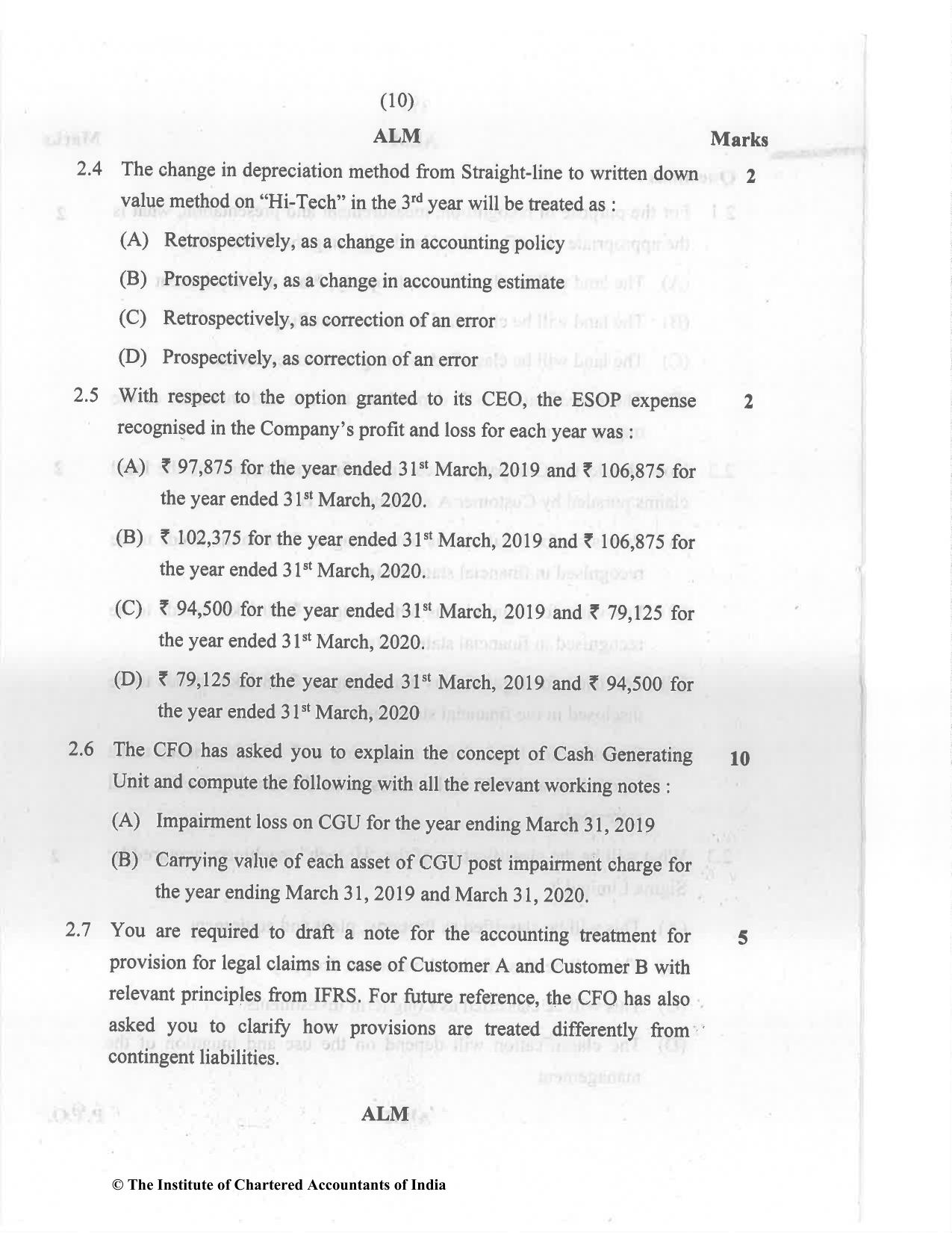 CA Final Dec 2021 Question Paper - Paper 6E – Global Financial Reporting Standards - Page 10