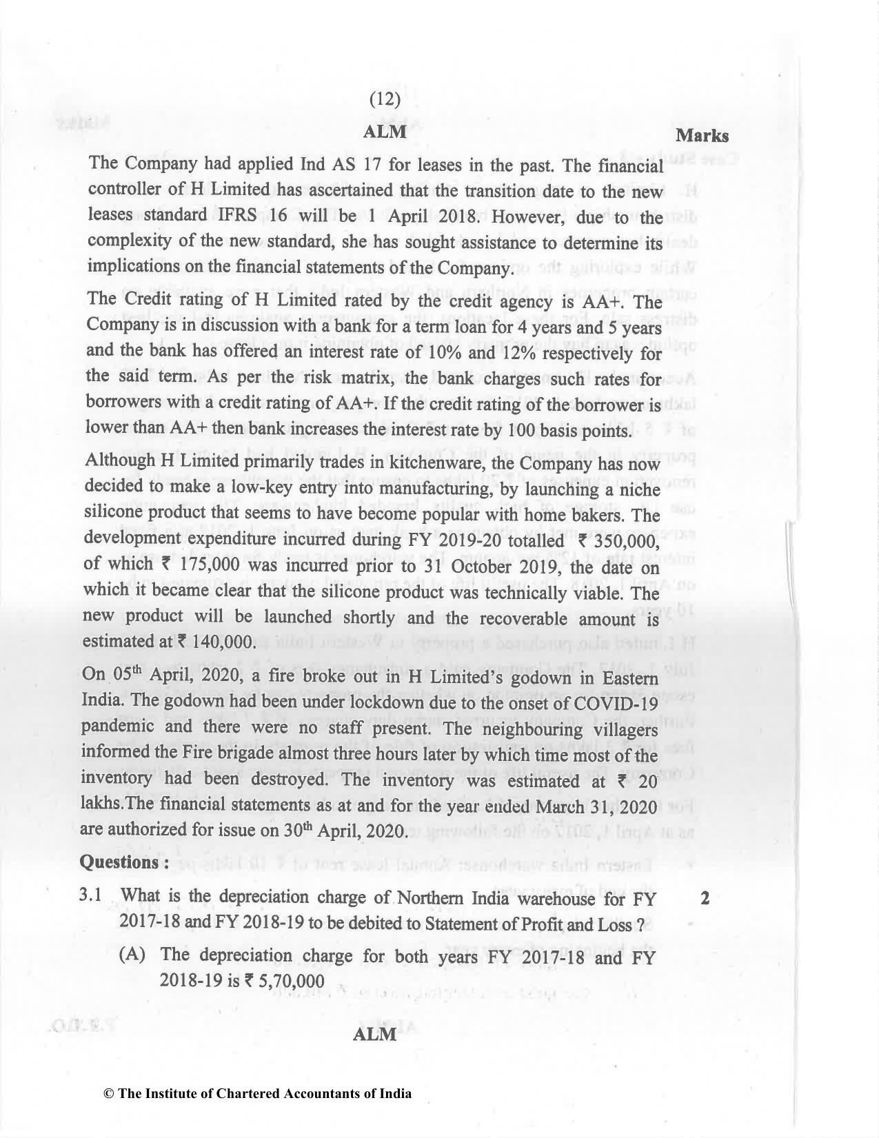 CA Final Dec 2021 Question Paper - Paper 6E – Global Financial Reporting Standards - Page 12