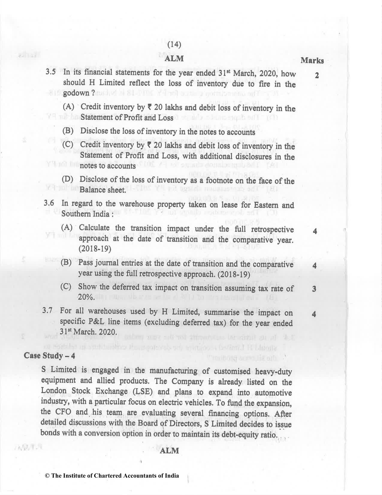 CA Final Dec 2021 Question Paper - Paper 6E – Global Financial Reporting Standards - Page 14