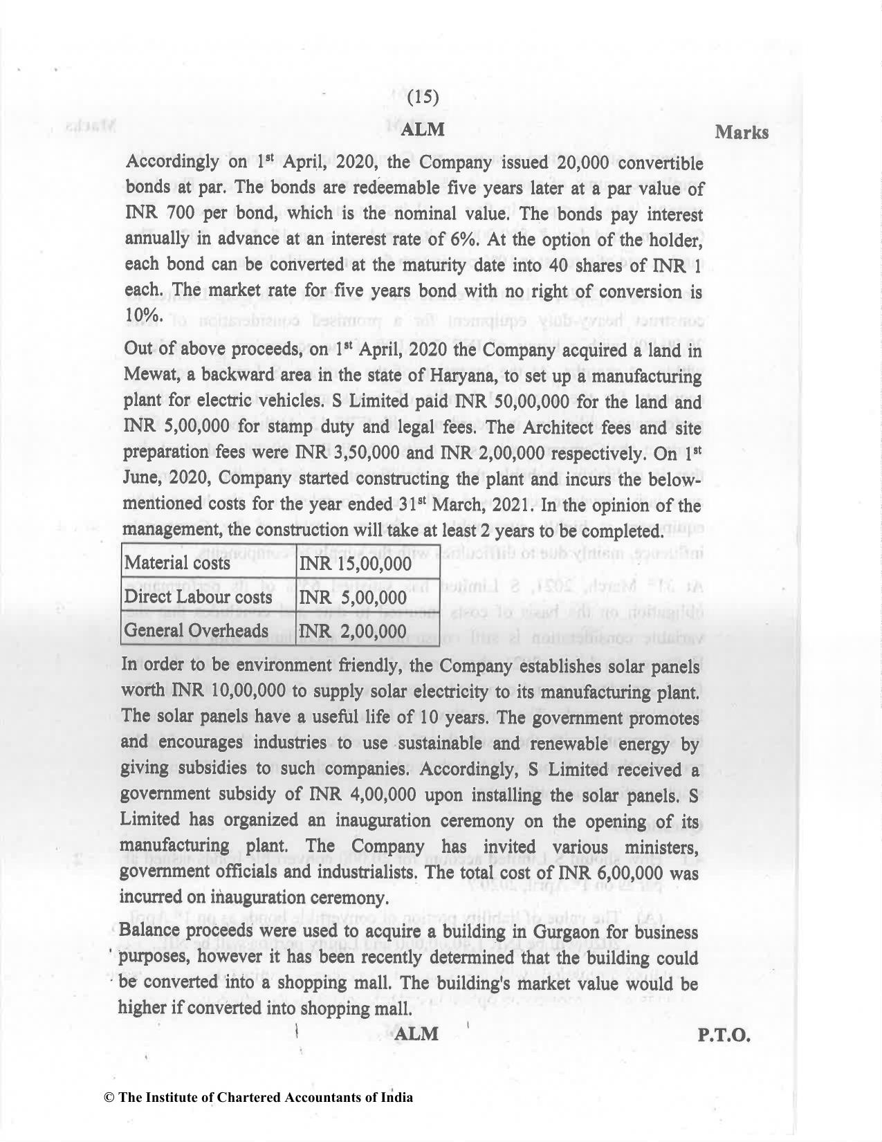 CA Final Dec 2021 Question Paper - Paper 6E – Global Financial Reporting Standards - Page 15