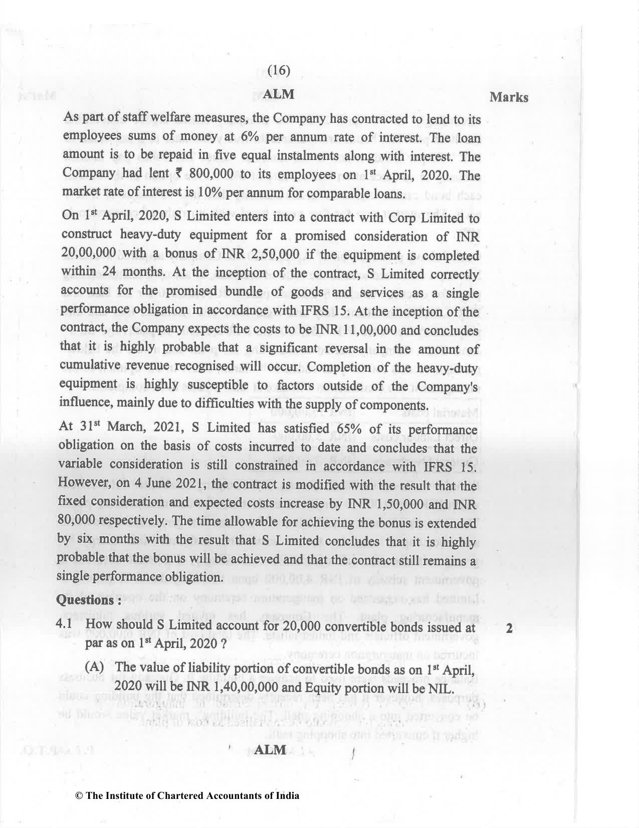 CA Final Dec 2021 Question Paper - Paper 6E – Global Financial Reporting Standards - Page 16