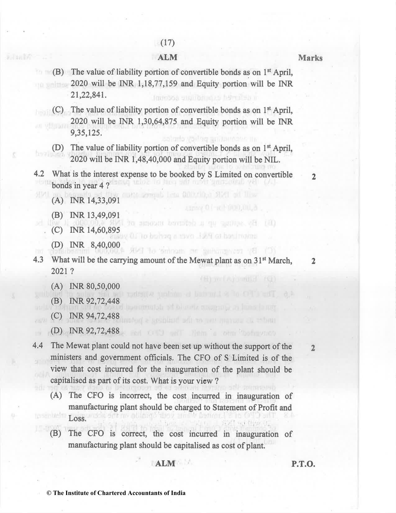 CA Final Dec 2021 Question Paper - Paper 6E – Global Financial Reporting Standards - Page 17