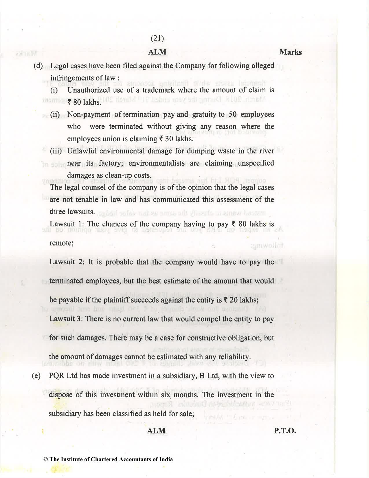 CA Final Dec 2021 Question Paper - Paper 6E – Global Financial Reporting Standards - Page 21