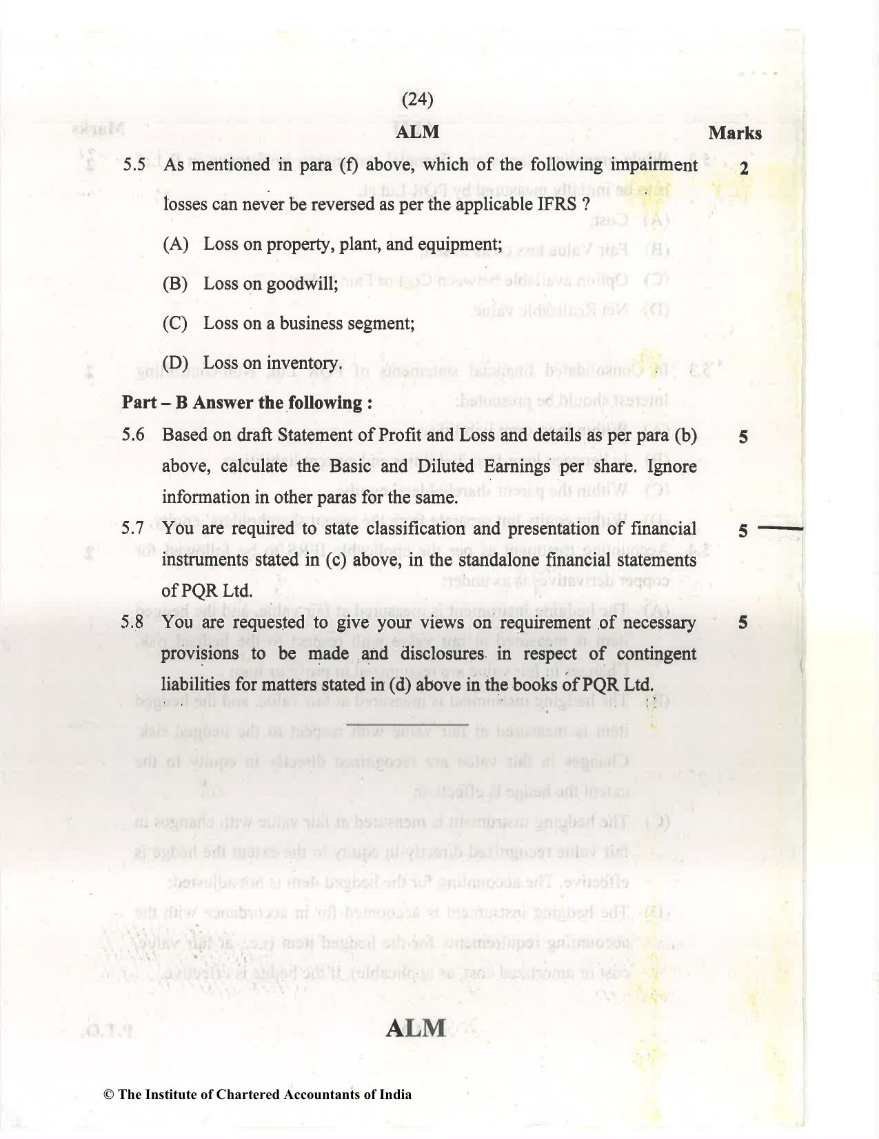 CA Final Dec 2021 Question Paper - Paper 6E – Global Financial Reporting Standards - Page 24