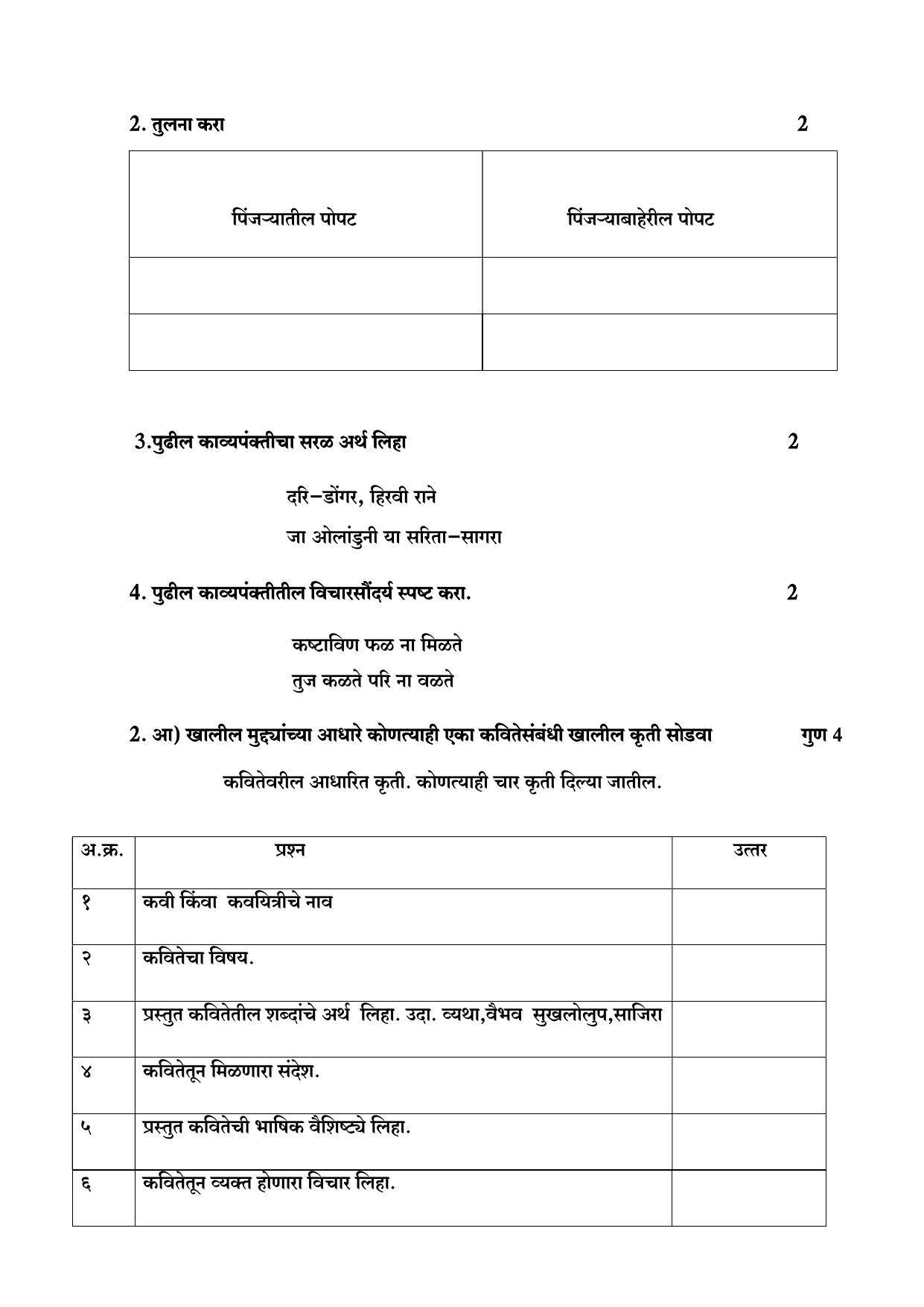 Maharashtra Board Class 10 कुमारभारती Sample Paper (मराठी माध्यम) - Page 54
