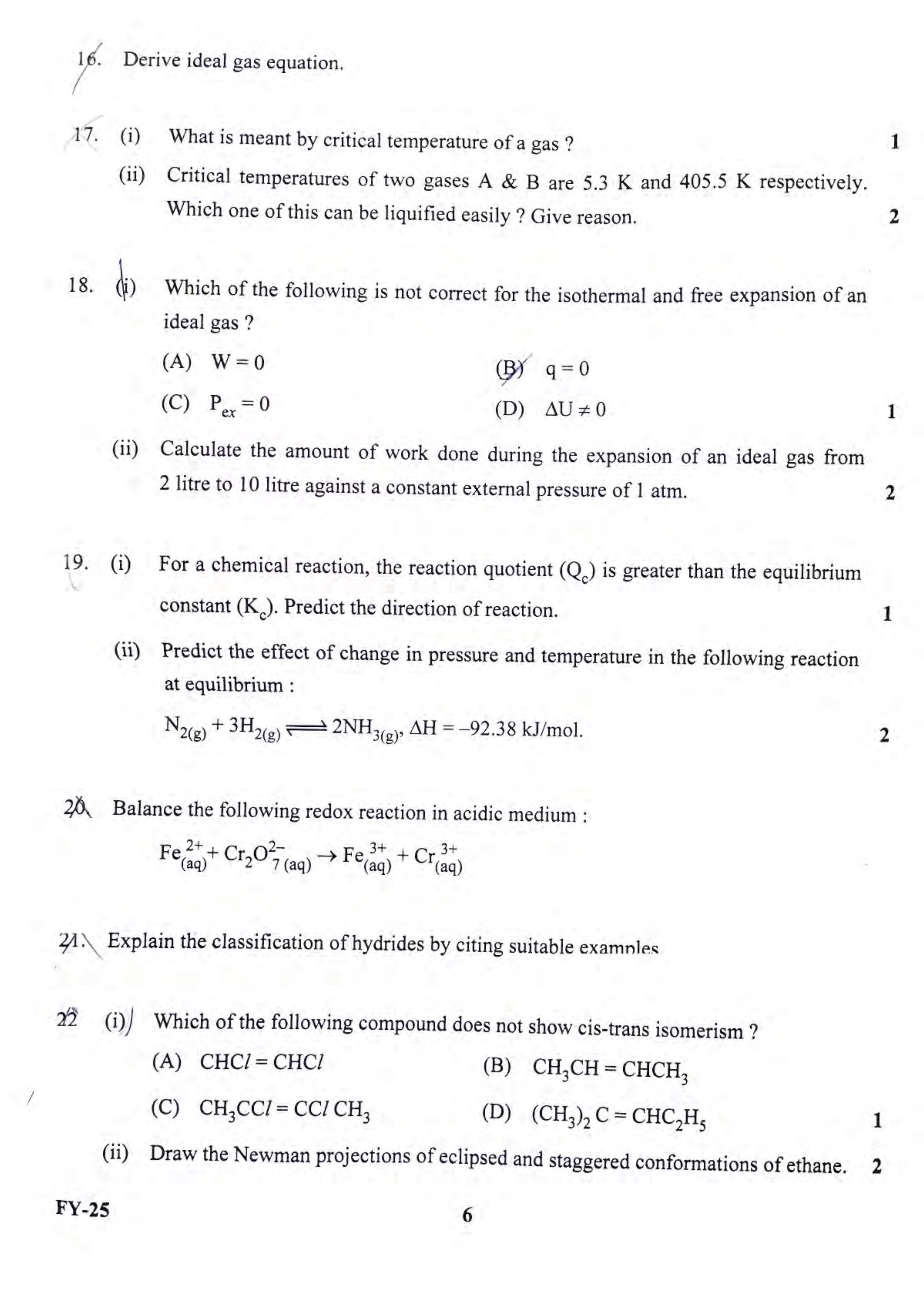 Kerala Plus One 2022 Chemistry Question Paper (EM) - Page 4