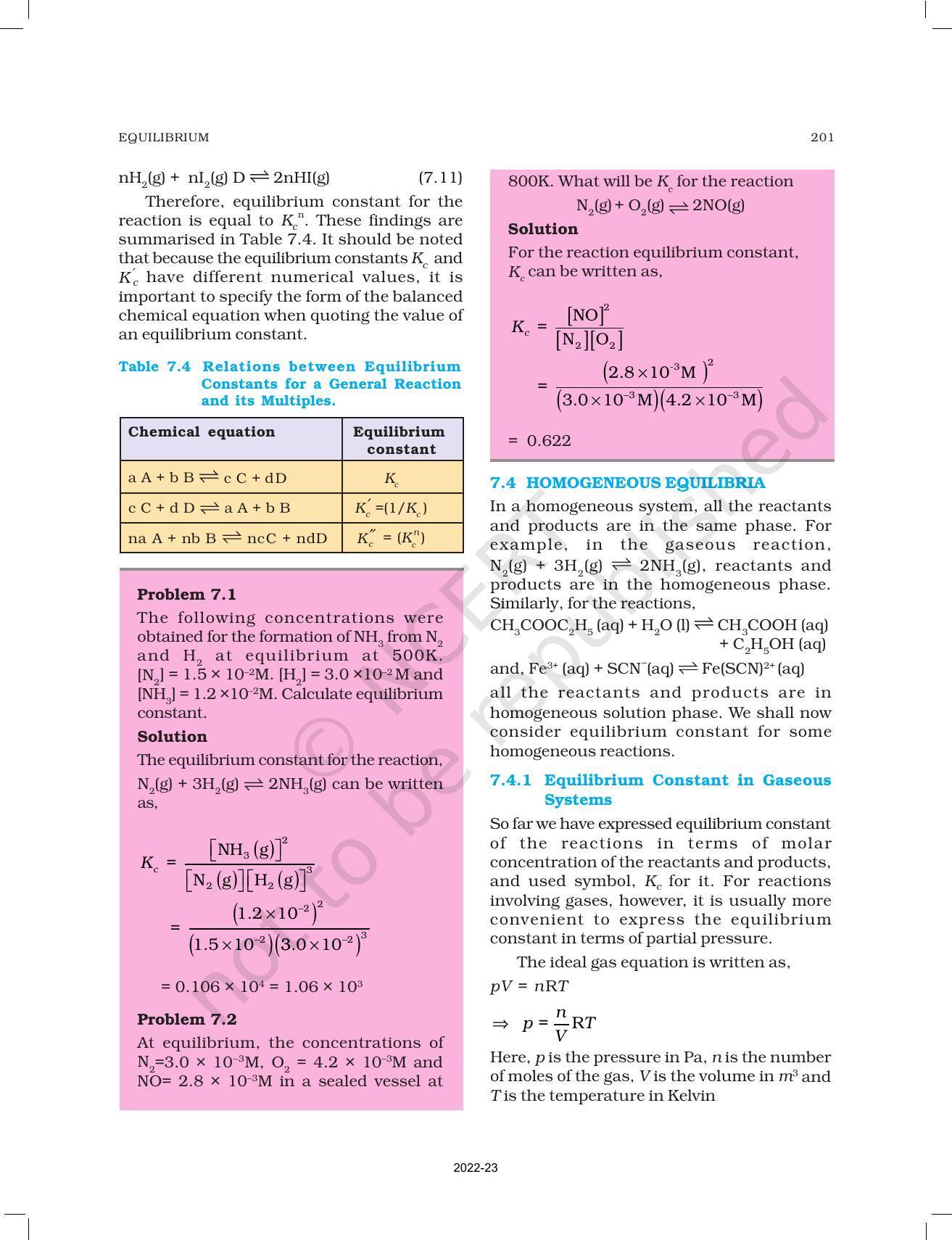 NCERT Book for Class 11 Chemistry Chapter 7 Equilibrium - Page 10
