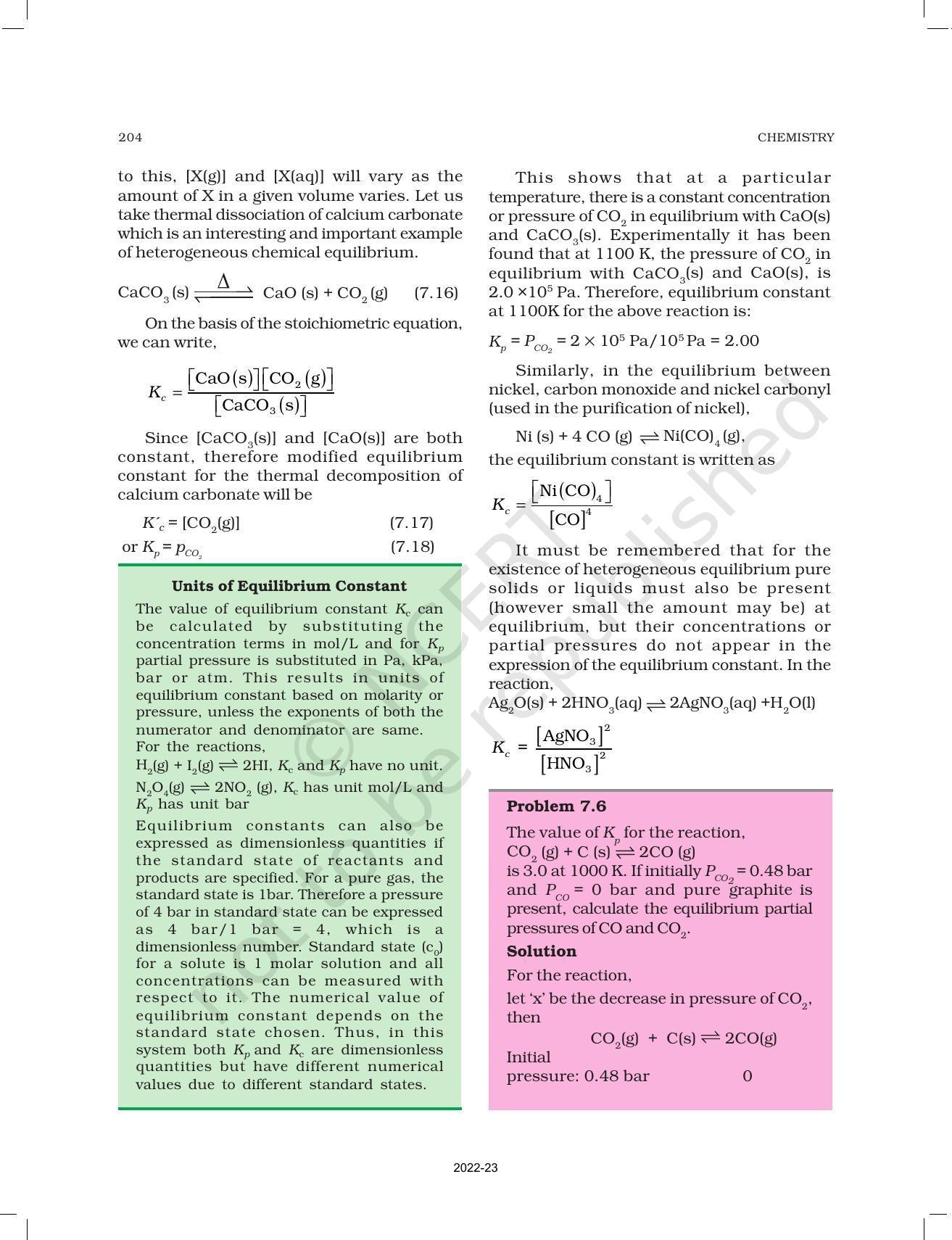 NCERT Book for Class 11 Chemistry Chapter 7 Equilibrium - Page 13