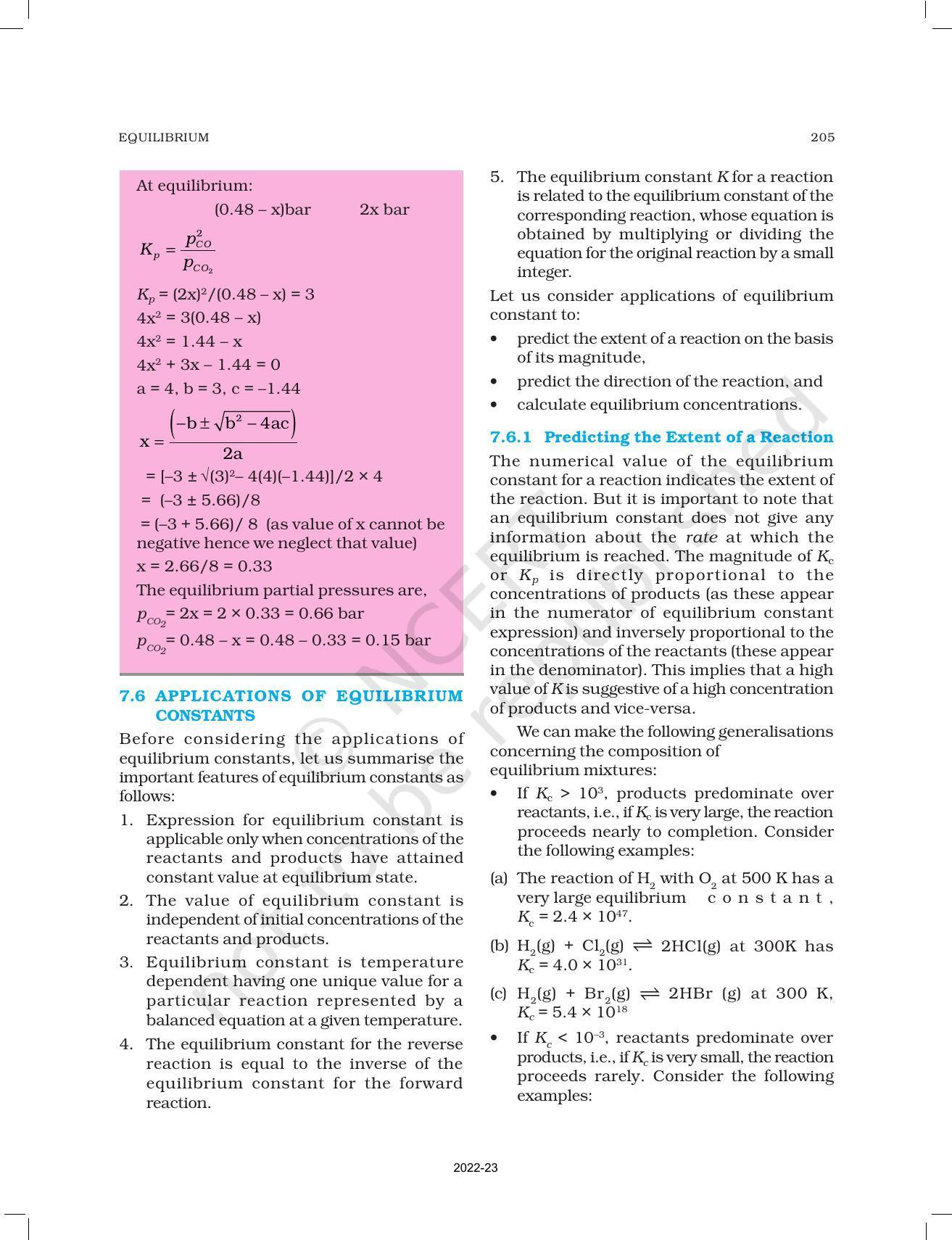 NCERT Book for Class 11 Chemistry Chapter 7 Equilibrium - Page 14