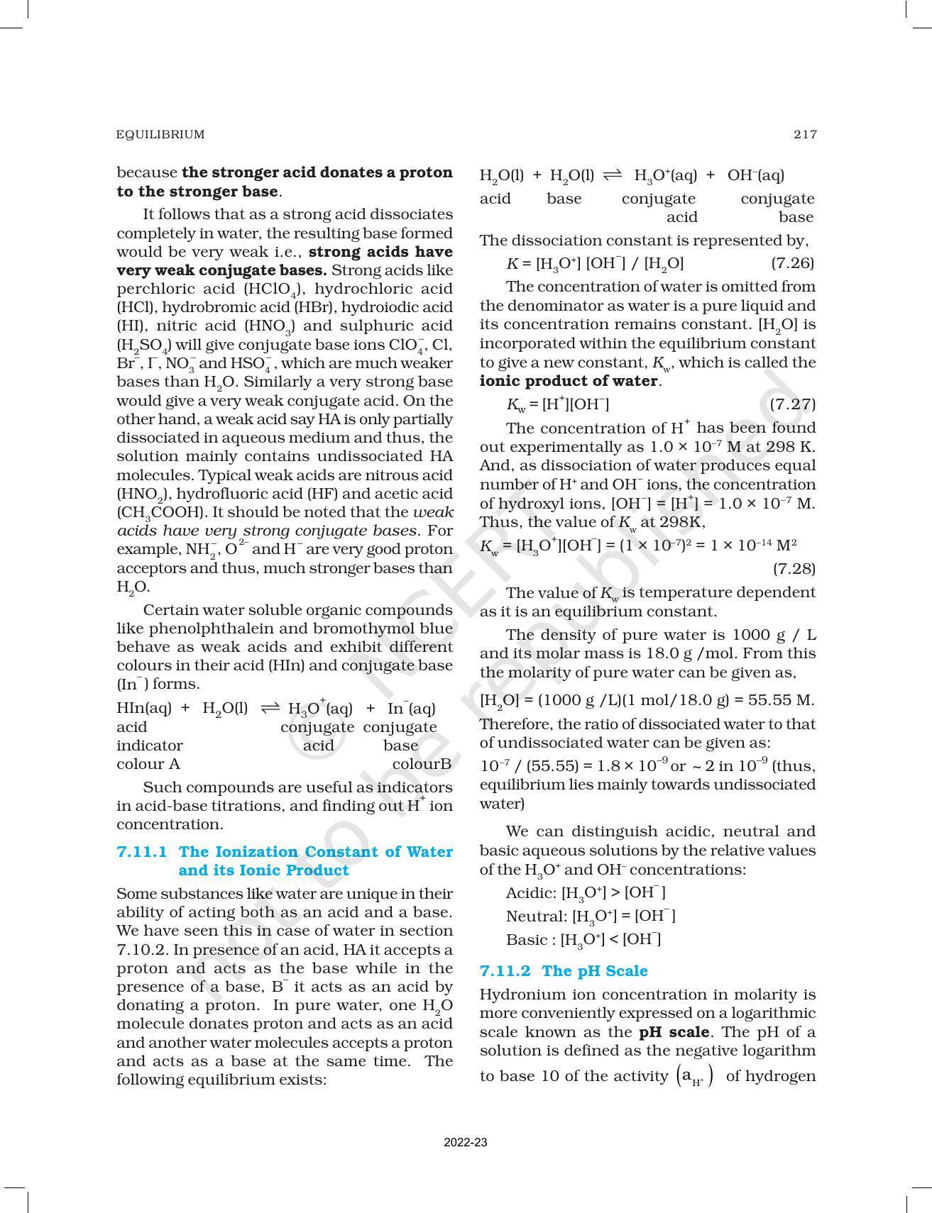 NCERT Book for Class 11 Chemistry Chapter 7 Equilibrium - Page 26