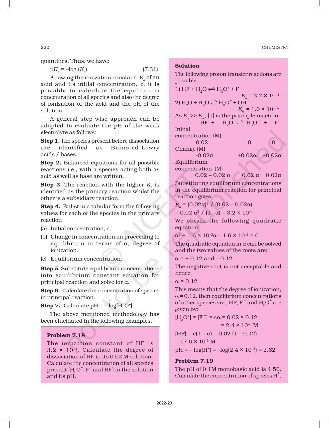 NCERT Book for Class 11 Chemistry Chapter 7 Equilibrium - Page 29