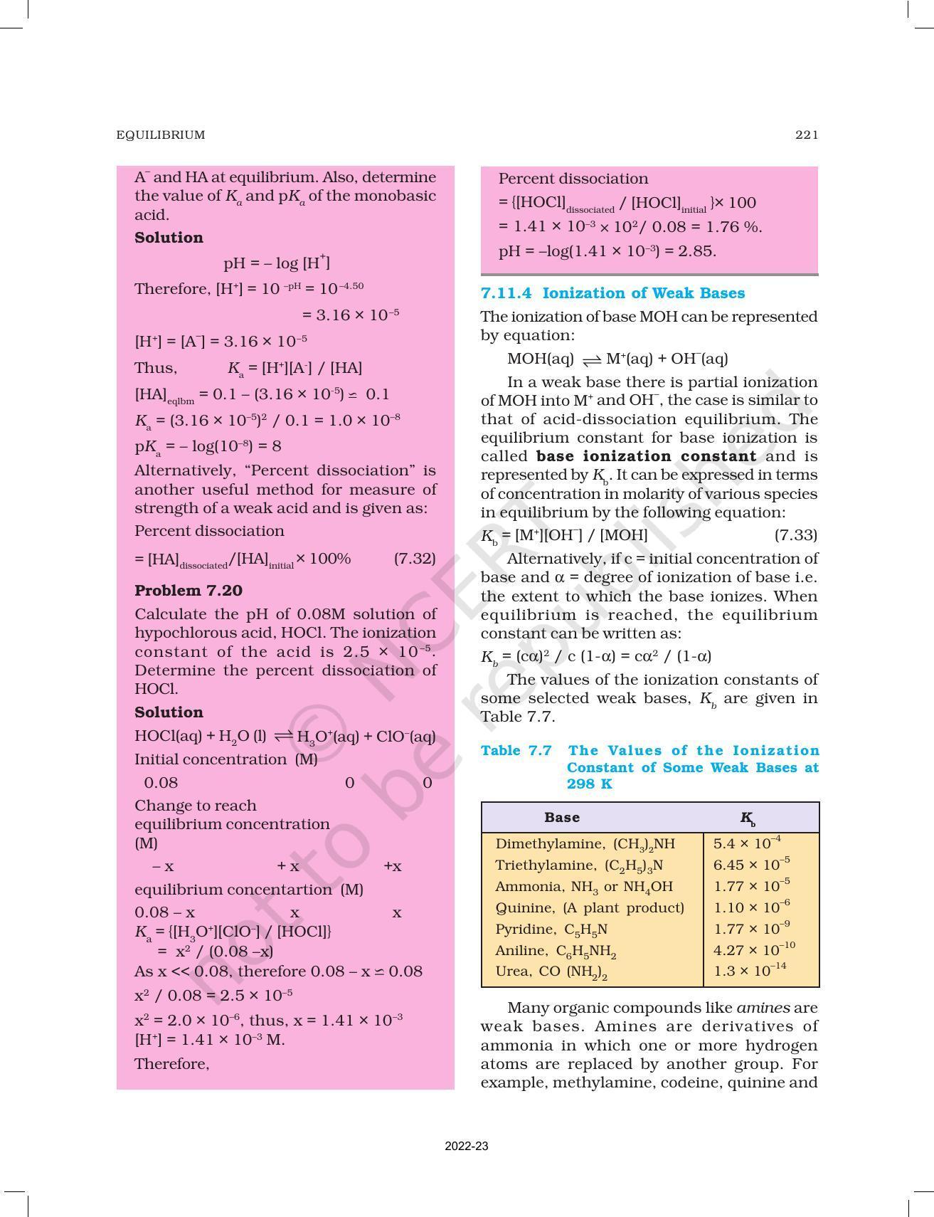 NCERT Book for Class 11 Chemistry Chapter 7 Equilibrium - Page 30