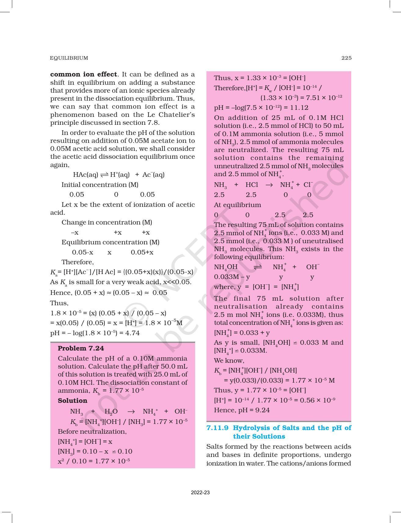 NCERT Book for Class 11 Chemistry Chapter 7 Equilibrium - Page 34