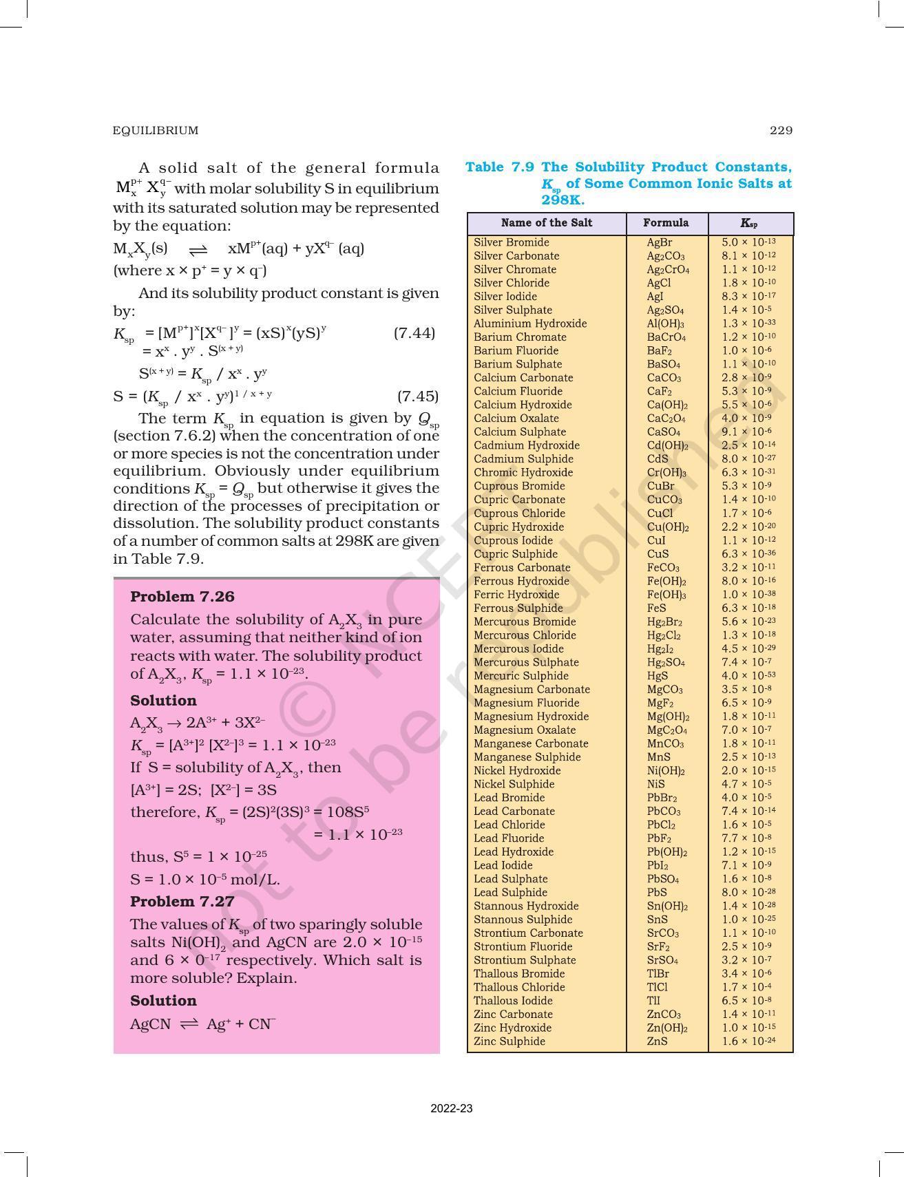 NCERT Book for Class 11 Chemistry Chapter 7 Equilibrium - Page 38